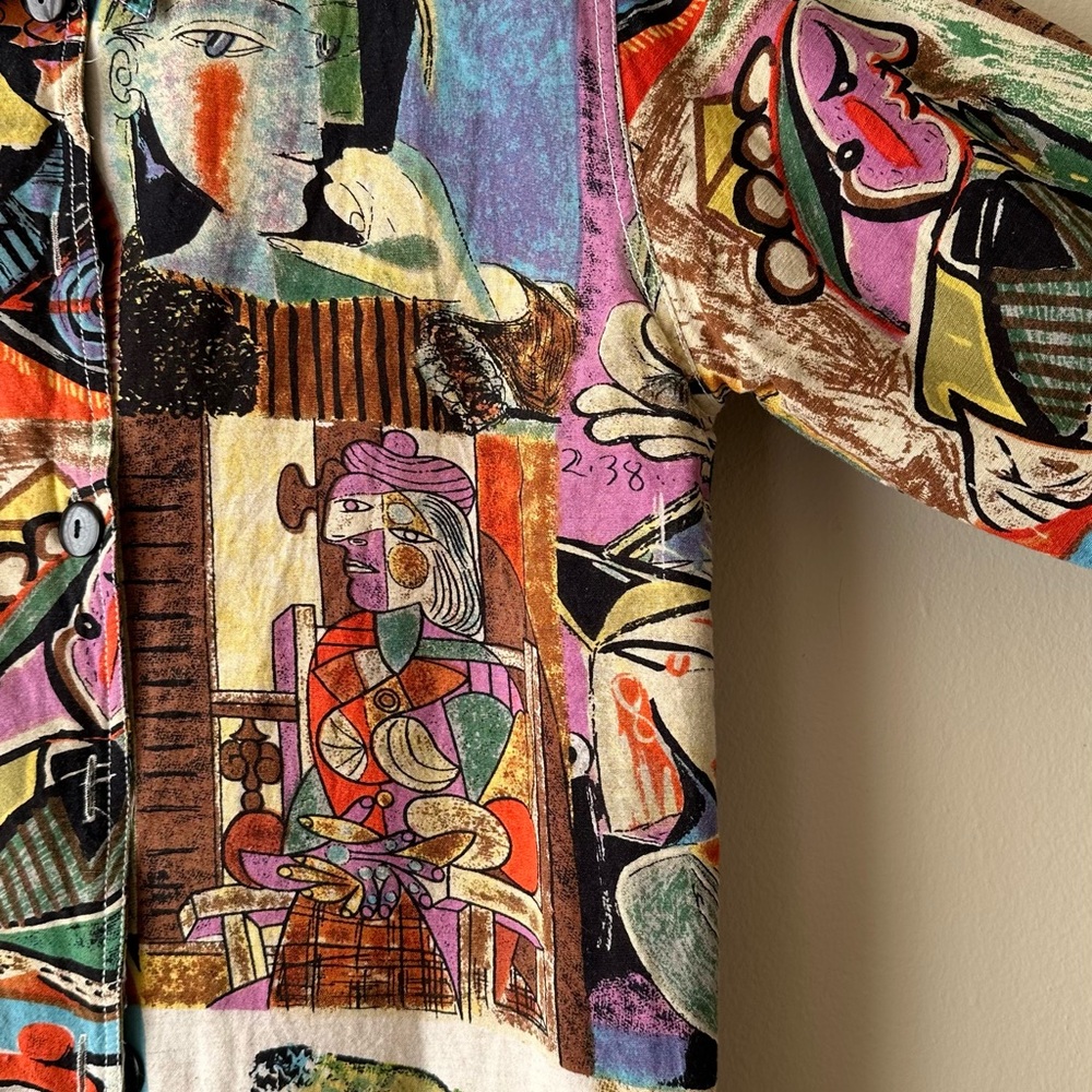 Vintage Kaktus Picasso Linen Jacket - M - Picture 5 of 16